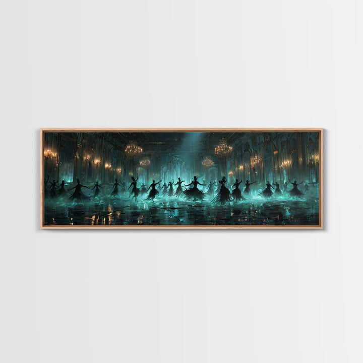 The Ballroom Of Silent Shoggoths, Extra Wide Wall Art, Cosmic Horror Wall Art, Framed Canvas Print, Halloween Wall Decor, Gothic Home Decor