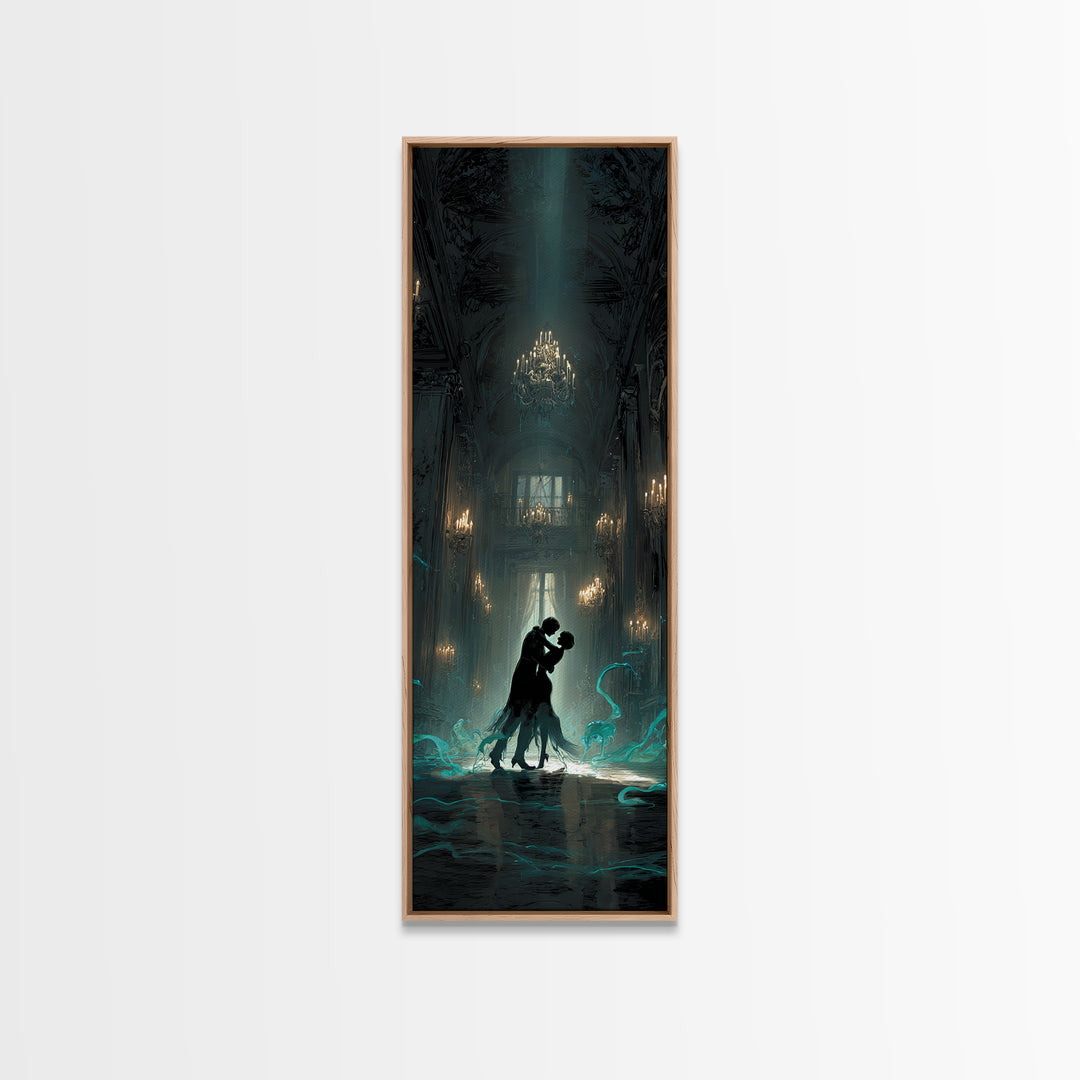 The Ballroom Of Silent Shoggoths, Tall Narrow Wall Art, Gothic Horror Wall Art, Canvas Print, Halloween Wall Decor, Gothic Home Decor