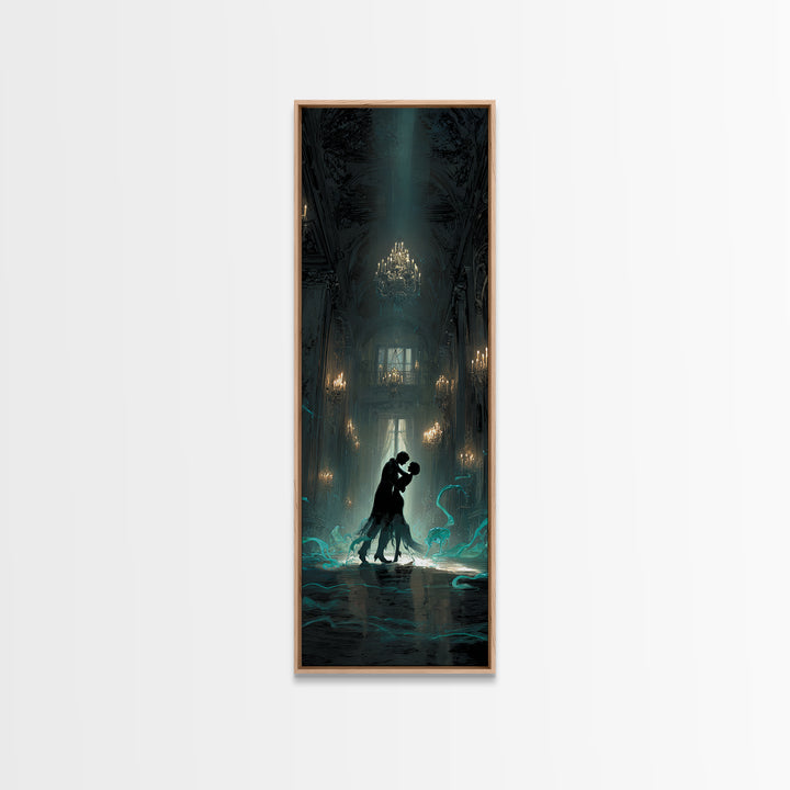 The Ballroom Of Silent Shoggoths, Tall Narrow Wall Art, Gothic Horror Wall Art, Canvas Print, Halloween Wall Decor, Gothic Home Decor
