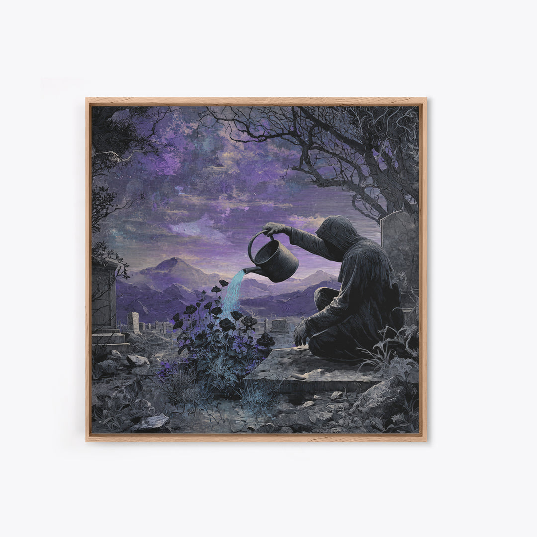 The Grave Gardener Of Yuggoth, Square Wall Art, Cosmic Horror Wall Art, Framed Canvas Print, Halloween Wall Decor, Gothic Home Decor