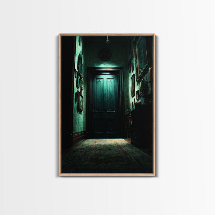 The Thirteenth Door Of Arkham House, Vertical Wall Art, Spooky Home Decor, Canvas Print, Halloween Wall Decor, Gothic Home Decor