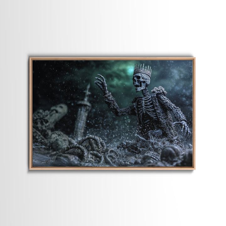 The Salt King Of The Black Shore, Landscape Wall Art, Lovecraftian Horror Art, Canvas Print, Halloween Wall Decor, Gothic Home Decor