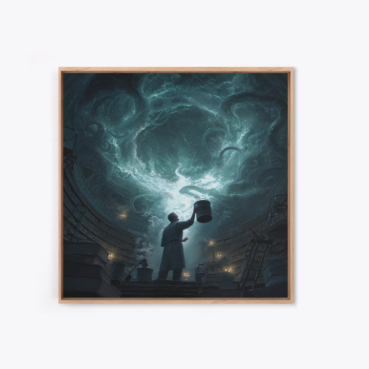 The Dreamwell Beneath Miskatonic, Square Wall Art, Eldritch Gothic Decor, Canvas Print, Halloween Wall Decor, Gothic Home Decor