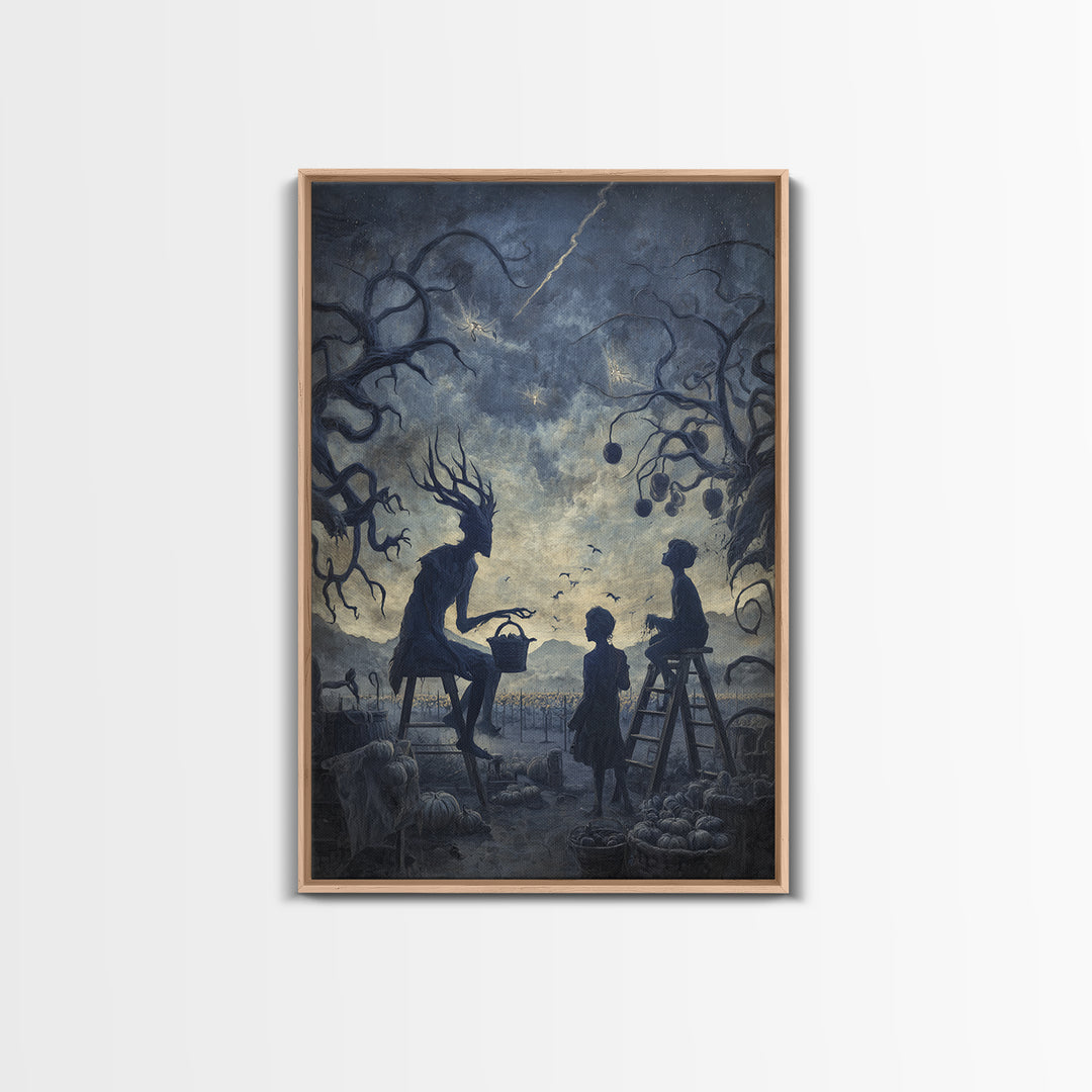 The Children Of The Star Orchard, Vertical Wall Art, Haunted Gothic Art, Canvas Print, Halloween Wall Decor, Gothic Home Decor