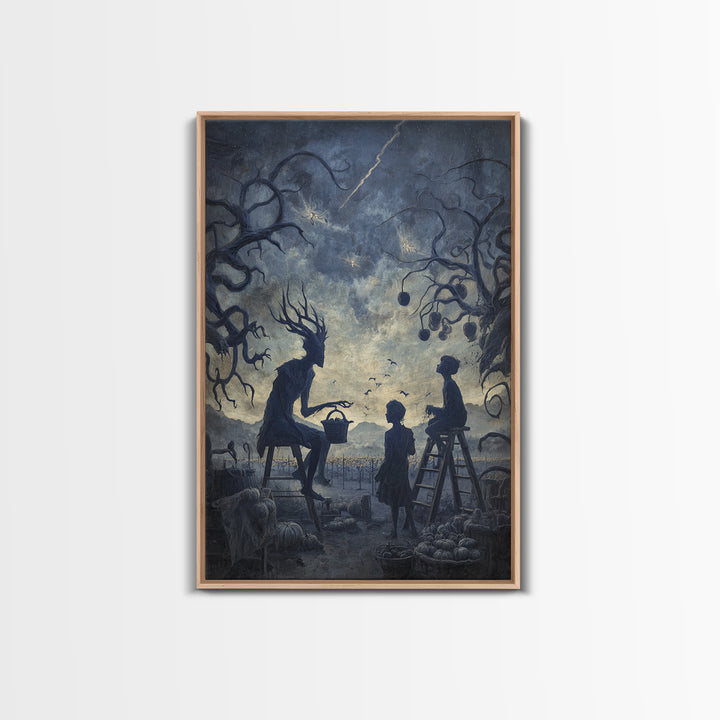 The Children Of The Star Orchard, Vertical Wall Art, Haunted Gothic Art, Canvas Print, Halloween Wall Decor, Gothic Home Decor