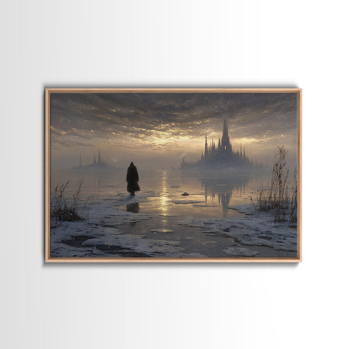 The Frost Beyond Carcosa, Landscape Wall Art, Dark Halloween Decor, Canvas Print, Halloween Wall Decor, Gothic Home Decor, Dark Fantasy Art