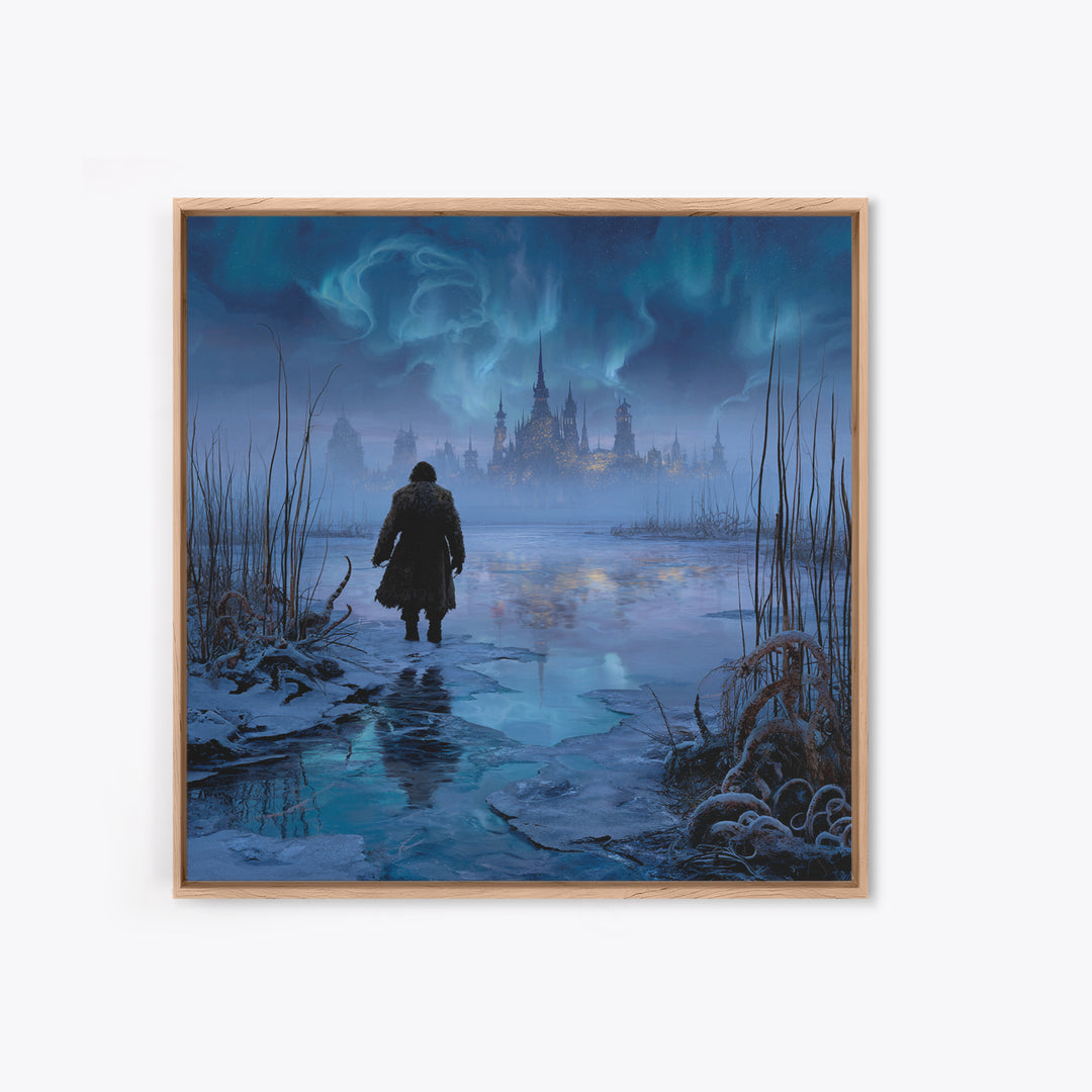 The Frost Beyond Carcosa, Square Wall Art, Haunted Gothic Art, Canvas Print, Halloween Wall Decor, Gothic Home Decor, Horror Wall Art