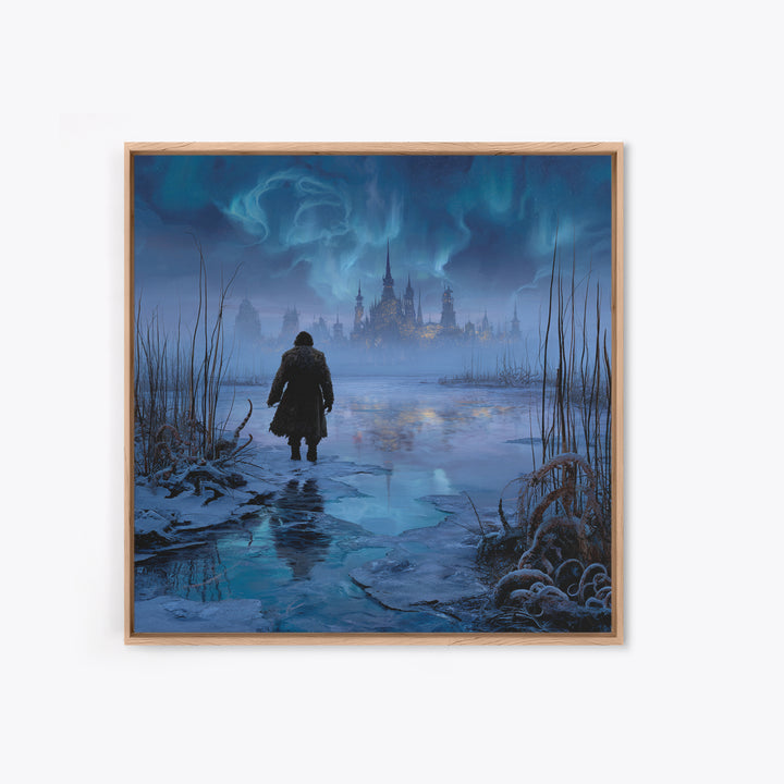 The Frost Beyond Carcosa, Square Wall Art, Haunted Gothic Art, Canvas Print, Halloween Wall Decor, Gothic Home Decor, Horror Wall Art
