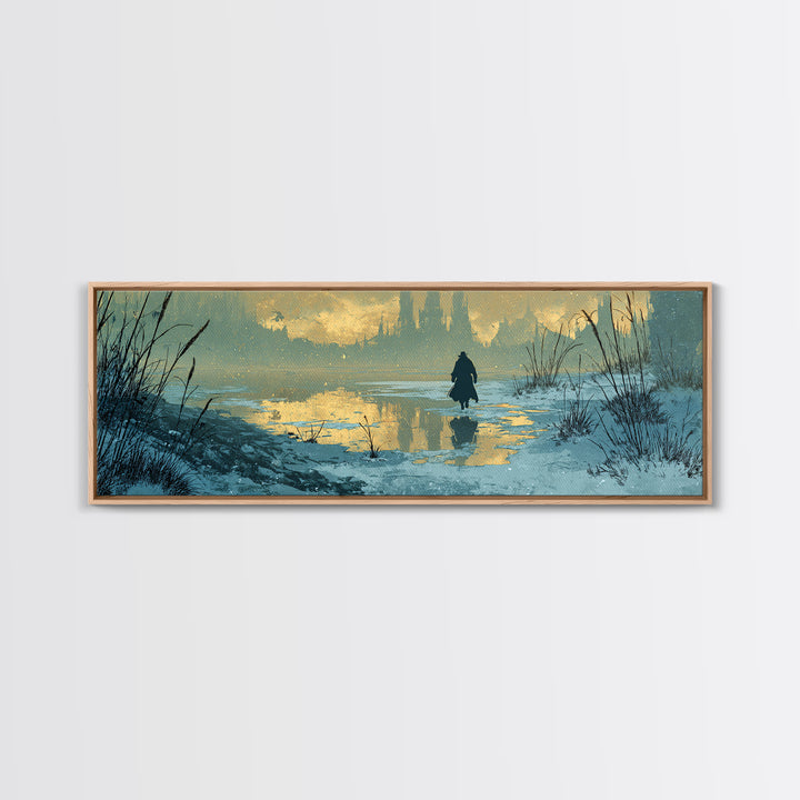 The Frost Beyond Carcosa, Extra Wide Wall Art, Haunted Gothic Art, Framed Canvas Print, Halloween Wall Decor, Gothic Home Decor