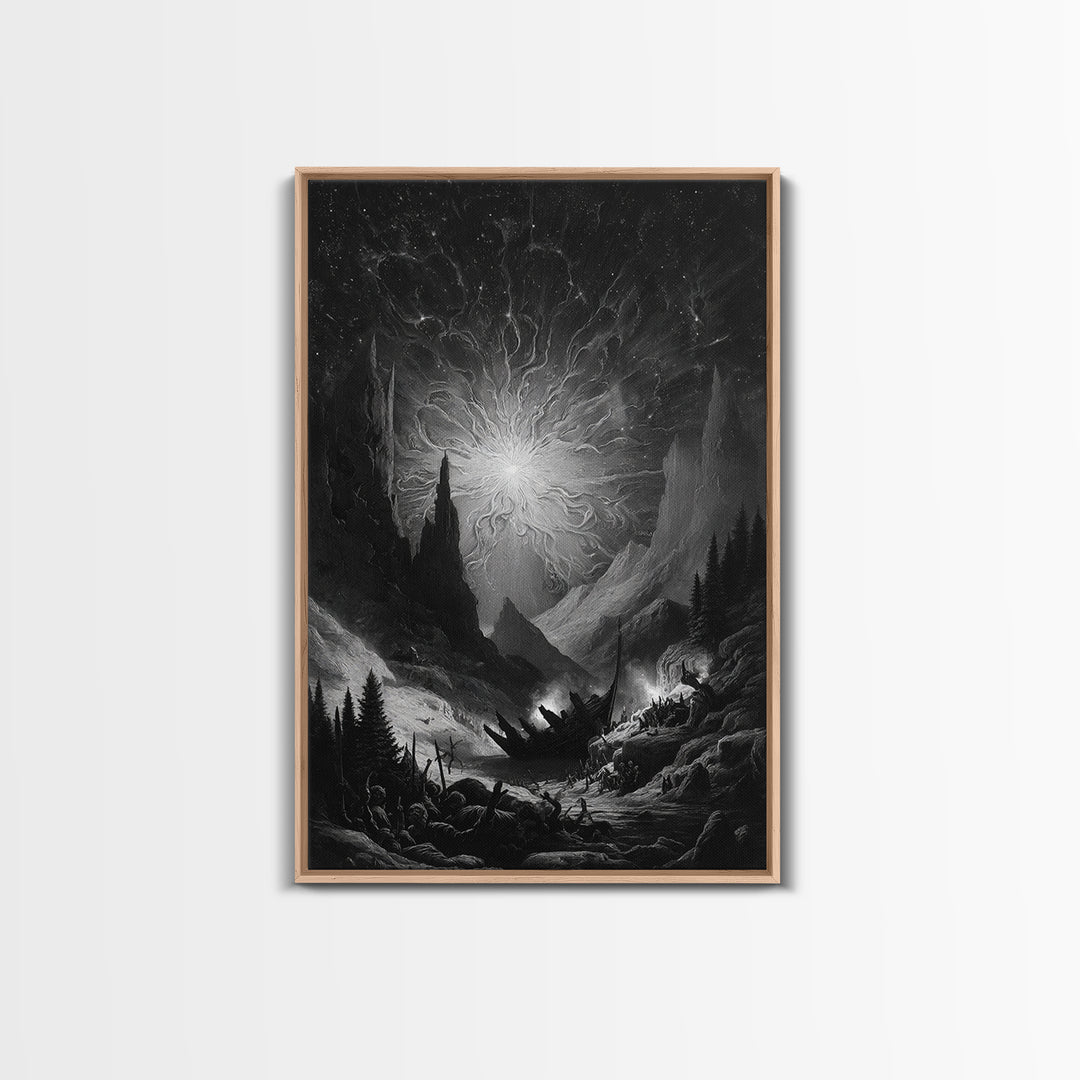 The Candelit Ark Of Forgotten Stars, Vertical Wall Art, Dark Fantasy Wall Art, Canvas Print, Halloween Wall Decor, Gothic Home Decor