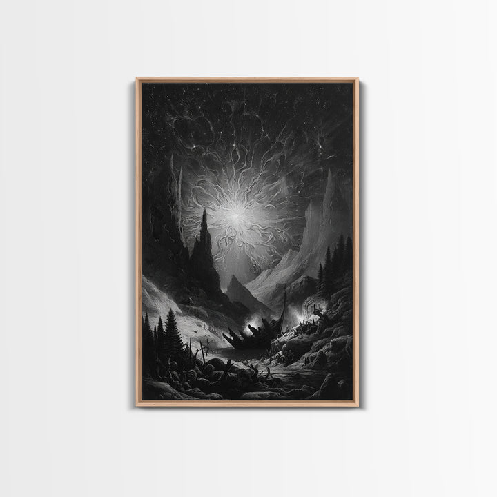 The Candelit Ark Of Forgotten Stars, Vertical Wall Art, Dark Fantasy Wall Art, Canvas Print, Halloween Wall Decor, Gothic Home Decor