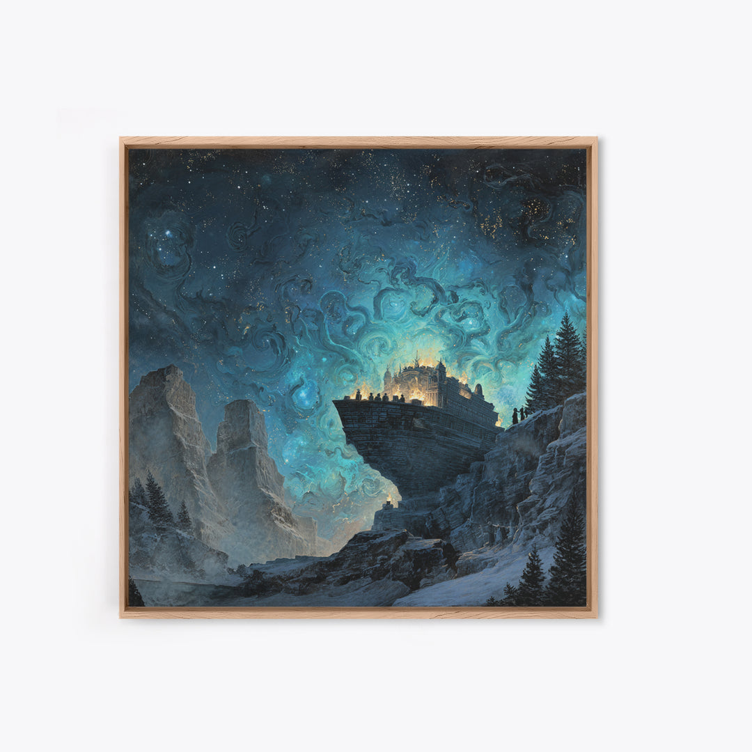 The Candelit Ark Of Forgotten Stars, Square Wall Art, Dark Halloween Decor, Canvas Print, Halloween Wall Decor, Gothic Home Decor