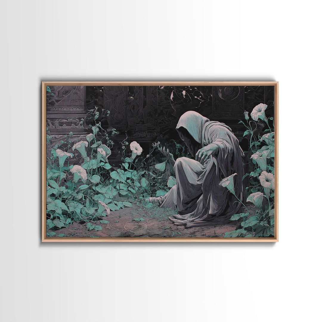 The Garden Of The Eyeless Moon, Landscape Wall Art, Dark Halloween Decor, Canvas Print, Halloween Wall Decor, Gothic Home Decor