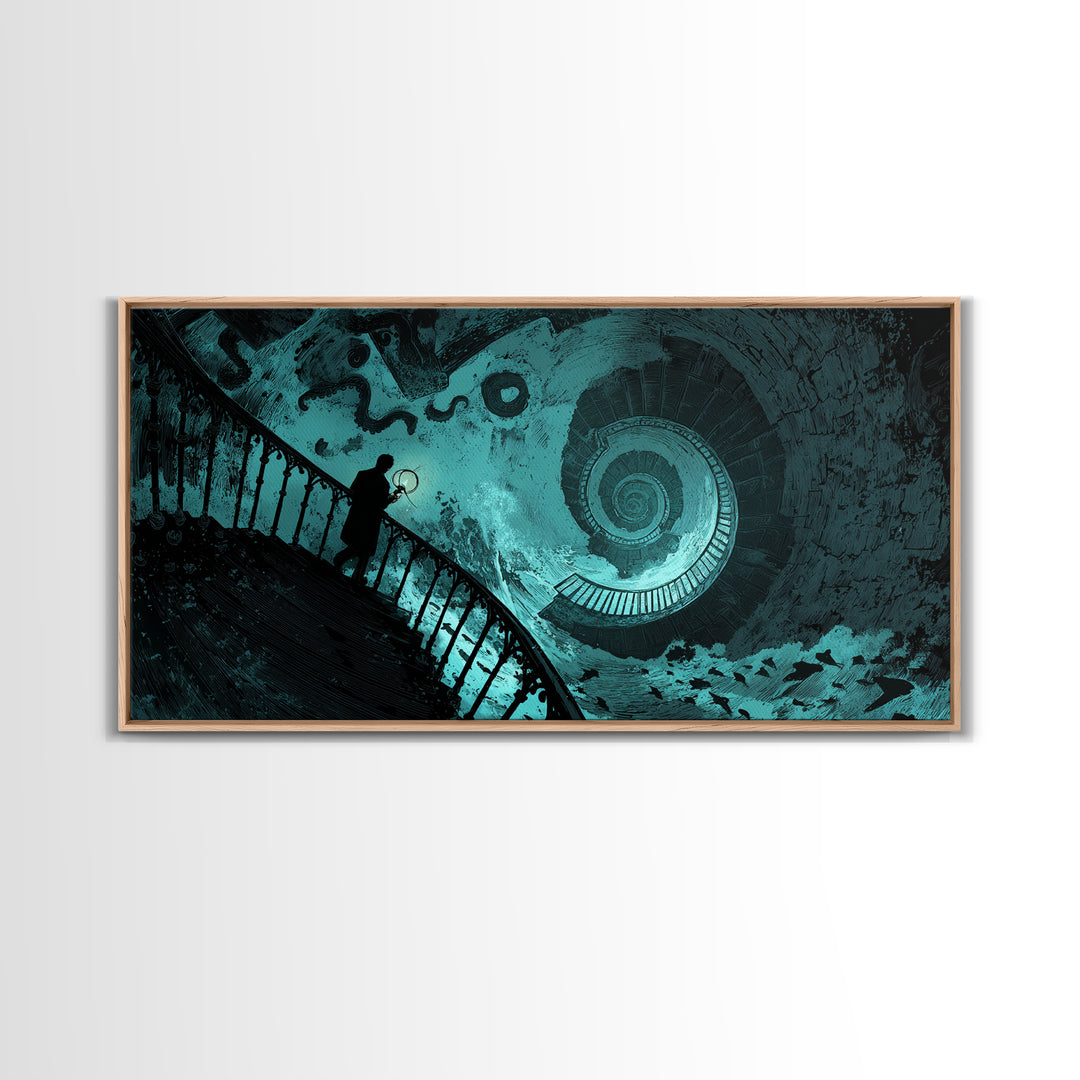 The Last Lighthouse Of Y’Ha-Nthlei, Wide Panoramic Art, Gothic Horror Wall Art, Canvas Print, Halloween Wall Decor, Gothic Home Decor