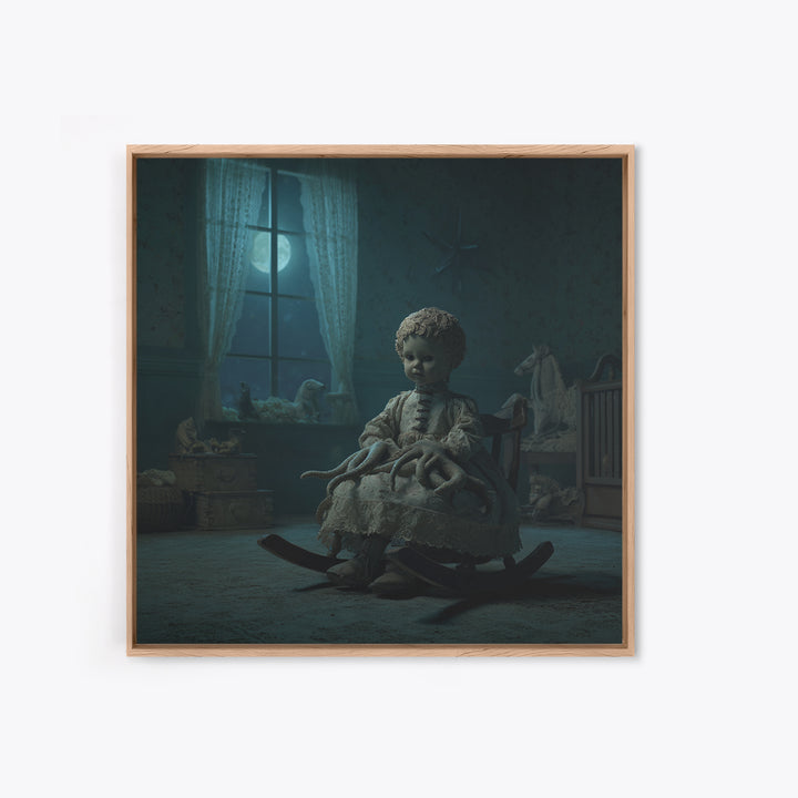 The Doll From Beyond The Void, Square Wall Art, Dark Fantasy Wall Art, Canvas Print, Halloween Wall Decor, Gothic Home Decor