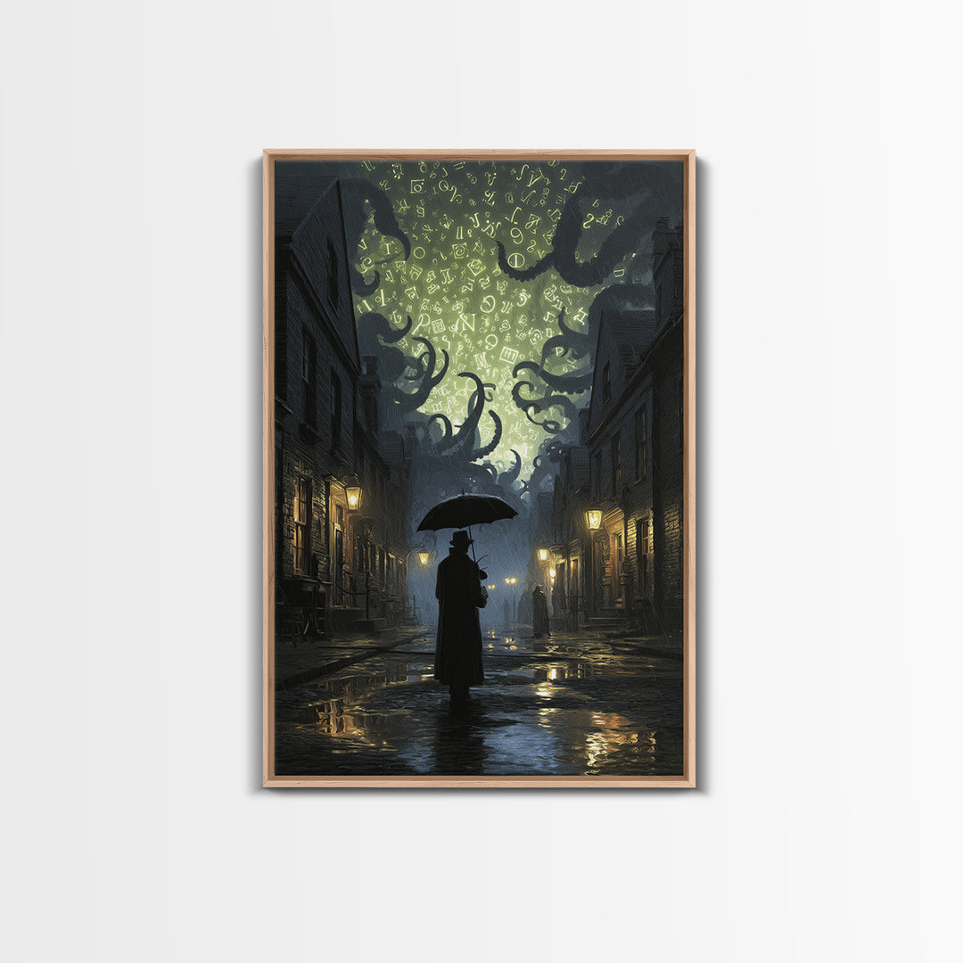 The Umbrella Of The Outer Rain, Vertical Wall Art, Gothic Horror Wall Art, Canvas Print, Halloween Wall Decor, Gothic Home Decor