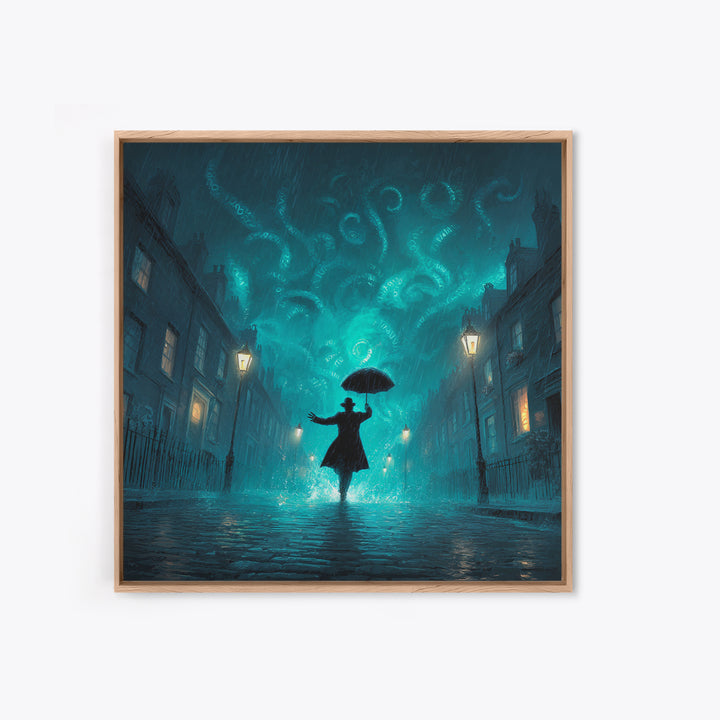 The Umbrella Of The Outer Rain, Square Wall Art, Cosmic Horror Wall Art, Framed Canvas Print, Halloween Wall Decor, Gothic Home Decor