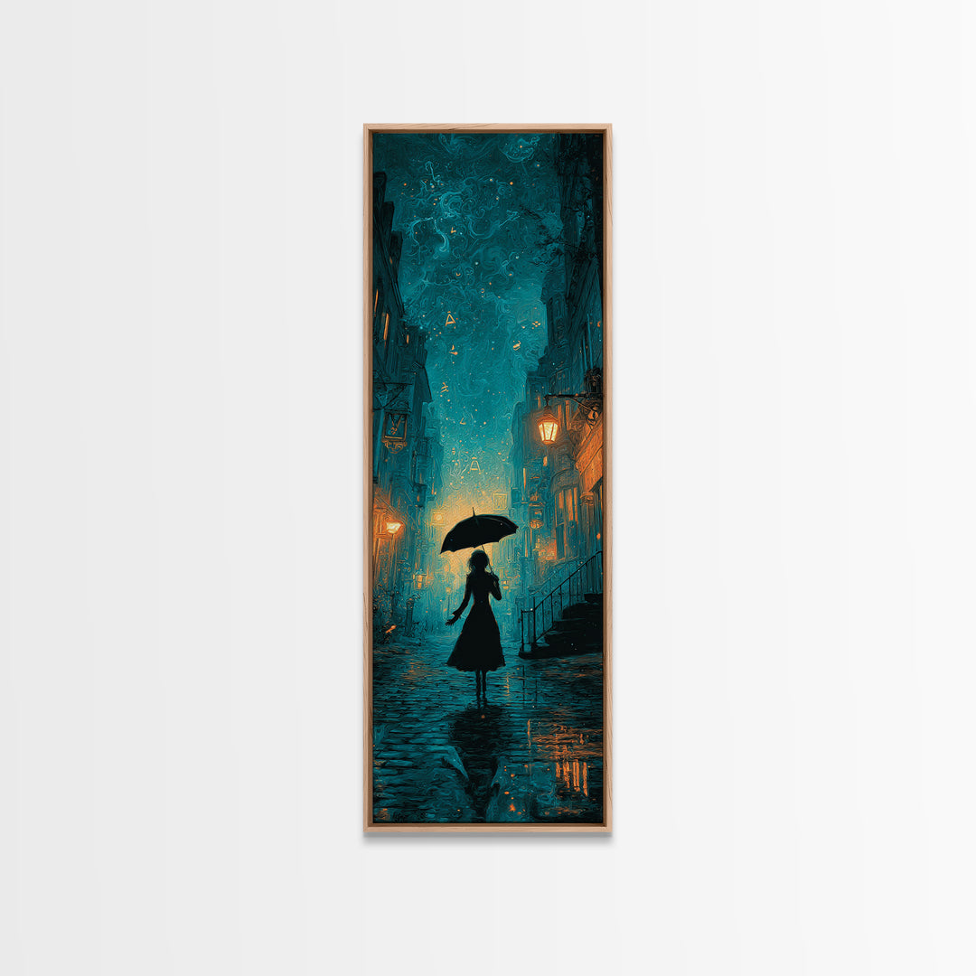 The Umbrella Of The Outer Rain, Tall Narrow Wall Art, Lovecraftian Horror Art, Canvas Print, Halloween Wall Decor, Gothic Home Decor