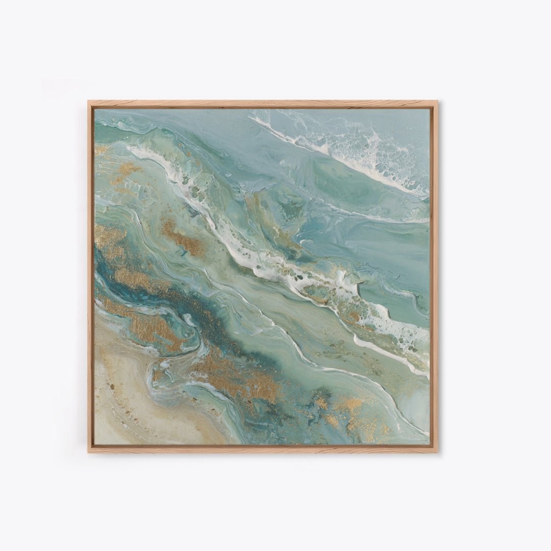 Calming Abstract Ocean Waves Framed Canvas Print, Dental Office Art, Dental Hygiene, Office Decor, Calm, Medical Office Art, DOA-1x1-1