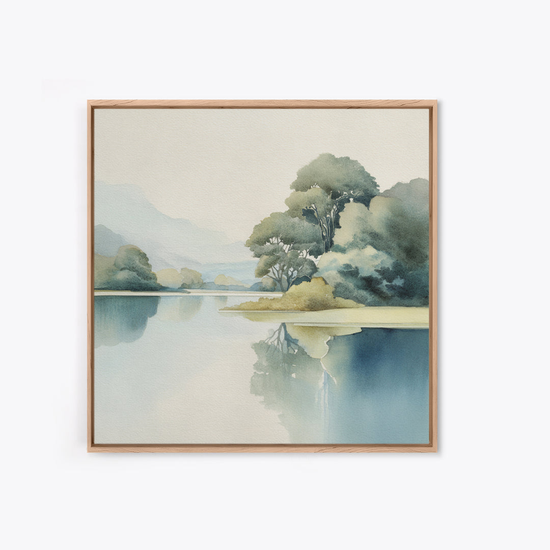 Sunlit Lake with Calming Reflections Canvas Print, Dental Office Art, Room Decor Aesthetic, Office Decor, Fine Art, Calm, DOA-1x1-15
