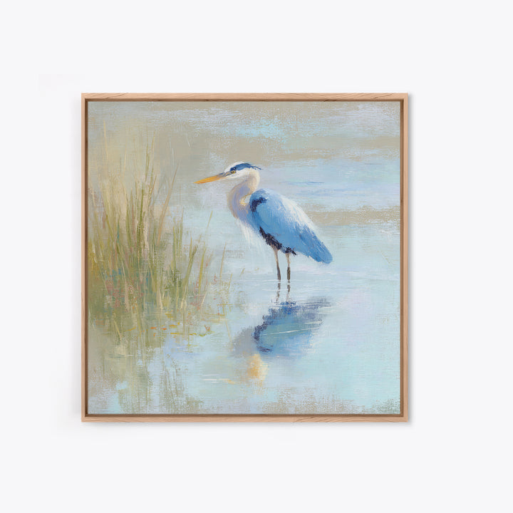 Blue Heron by Calm Marsh Water Canvas Print, Dental Office Art, Digital Print, Office Decor, Calm, Medical Office Decor, DOA-1x1-23