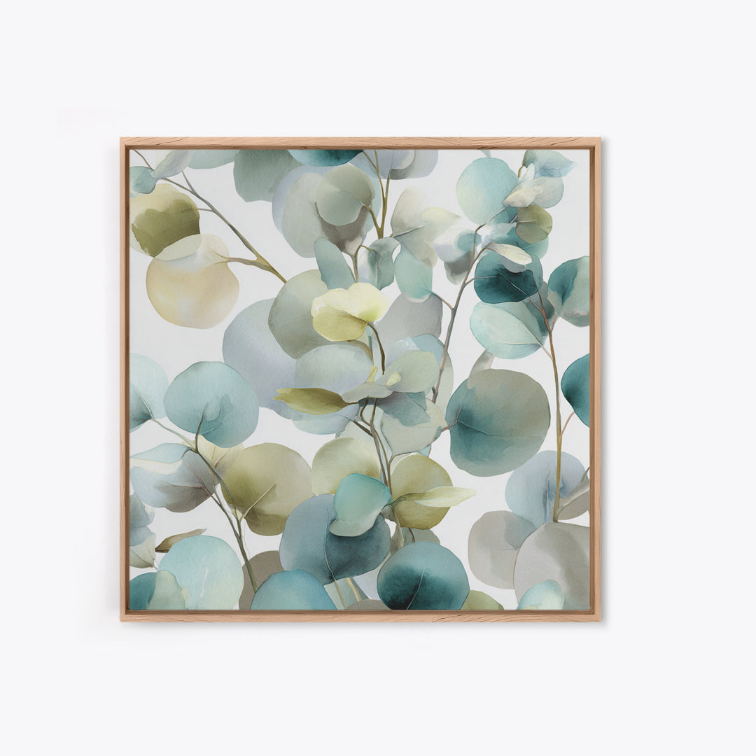 Soft Botanical Eucalyptus Print for Clean Atmosphere Canvas Print, Dental Office Art, Dental Wall Art, Office Decor, Calm, DOA-1x1-27