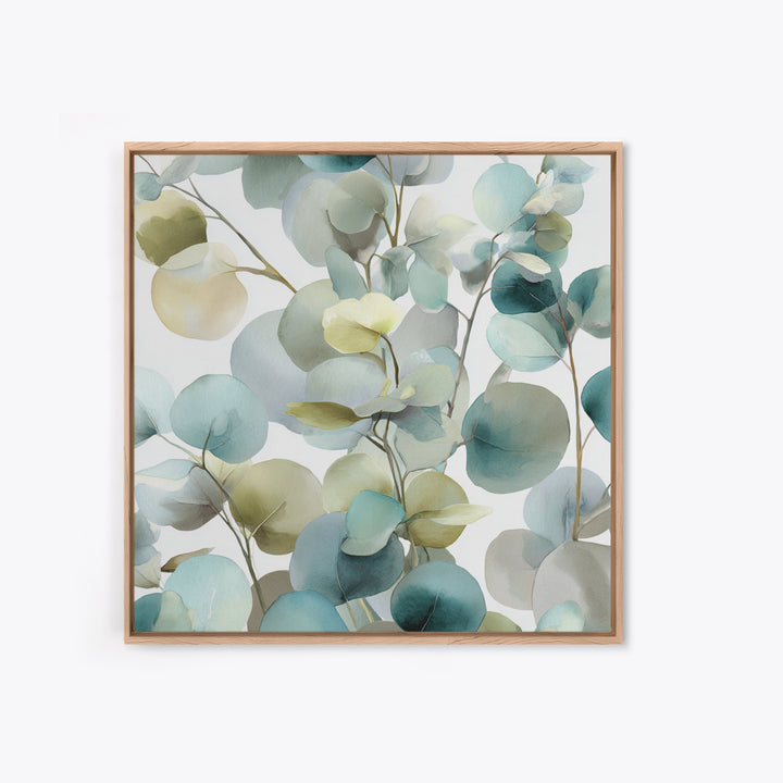 Soft Botanical Eucalyptus Print for Clean Atmosphere Canvas Print, Dental Office Art, Dental Wall Art, Office Decor, Calm, DOA-1x1-27