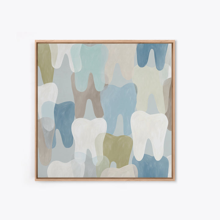 Playful Tooth Shaped Character Canvas Print, Dental Office Art, Medical Office Decor, Office Decor, Abstract Art, Calm, DOA-1x1-30