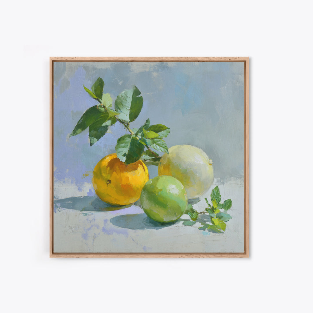 Fresh Citrus and Mint Still Life Canvas Print, Dental Office Art, Dental Office Decor, Office Decor, Calm, Science Art, DOA-1x1-31