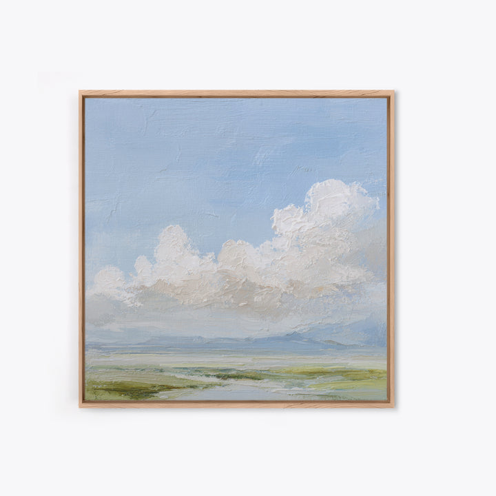 Peaceful Clouds over Open Meadow Framed Canvas Print, Dental Office Art, Dentistry Art, Office Decor, Fine Art, Calm, DOA-1x1-33
