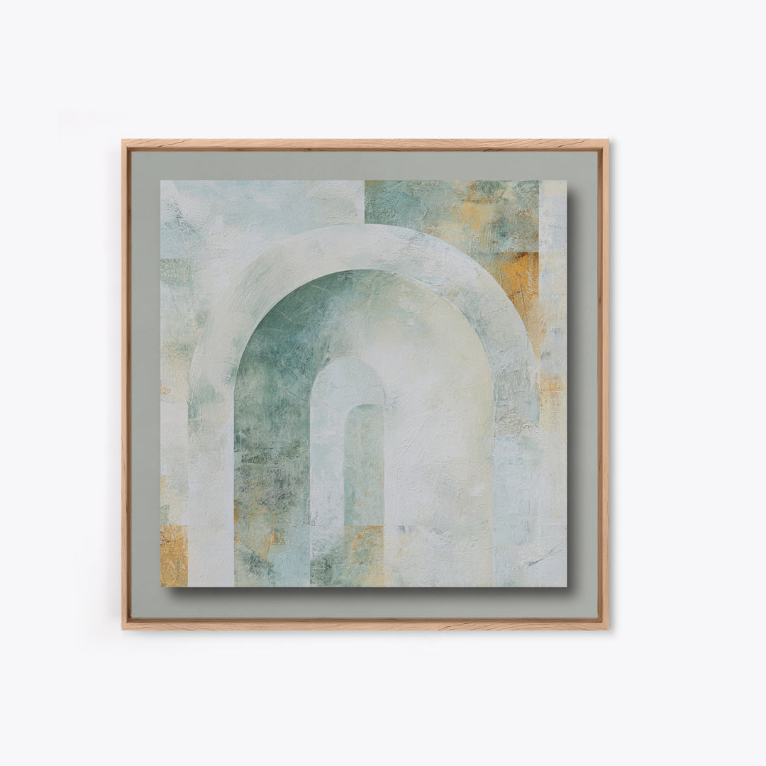 Light Scandinavian Abstract Arches Framed Canvas Print, Dental Office Art, Dental Assistant, Office Decor, Fine Art, Calm, DOA-1x1-41
