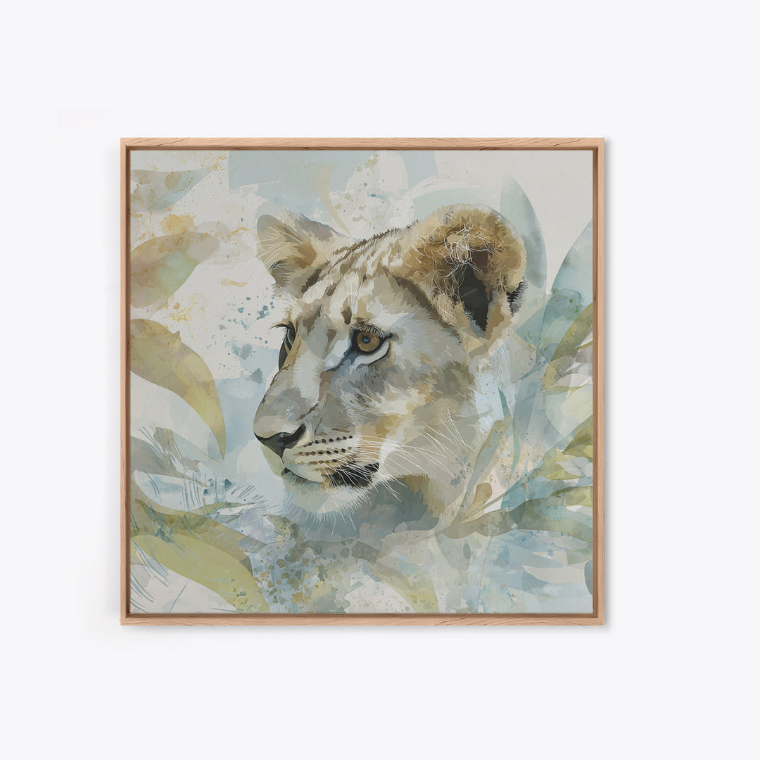 Happy Jungle Animals Framed Canvas Print, Dental Office Art, Dental Assistant, Office Decor, Fine Art, Calm, Gallery Decor, DOA-1x1-62