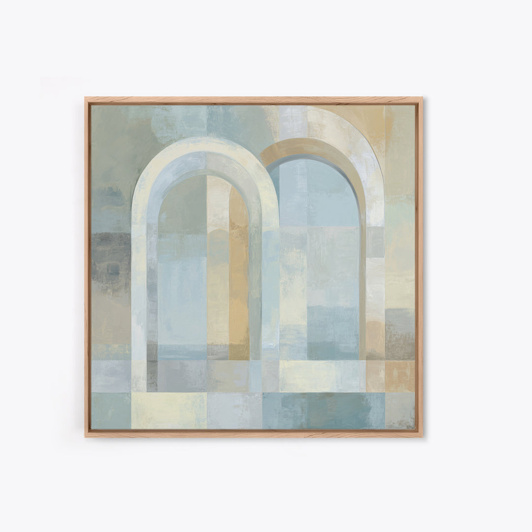 Light Scandinavian Abstract Arches Framed Canvas Print, Dental Office Art, Dental Assistant, Office Decor, Fine Art, Calm, DOA-1x1-65