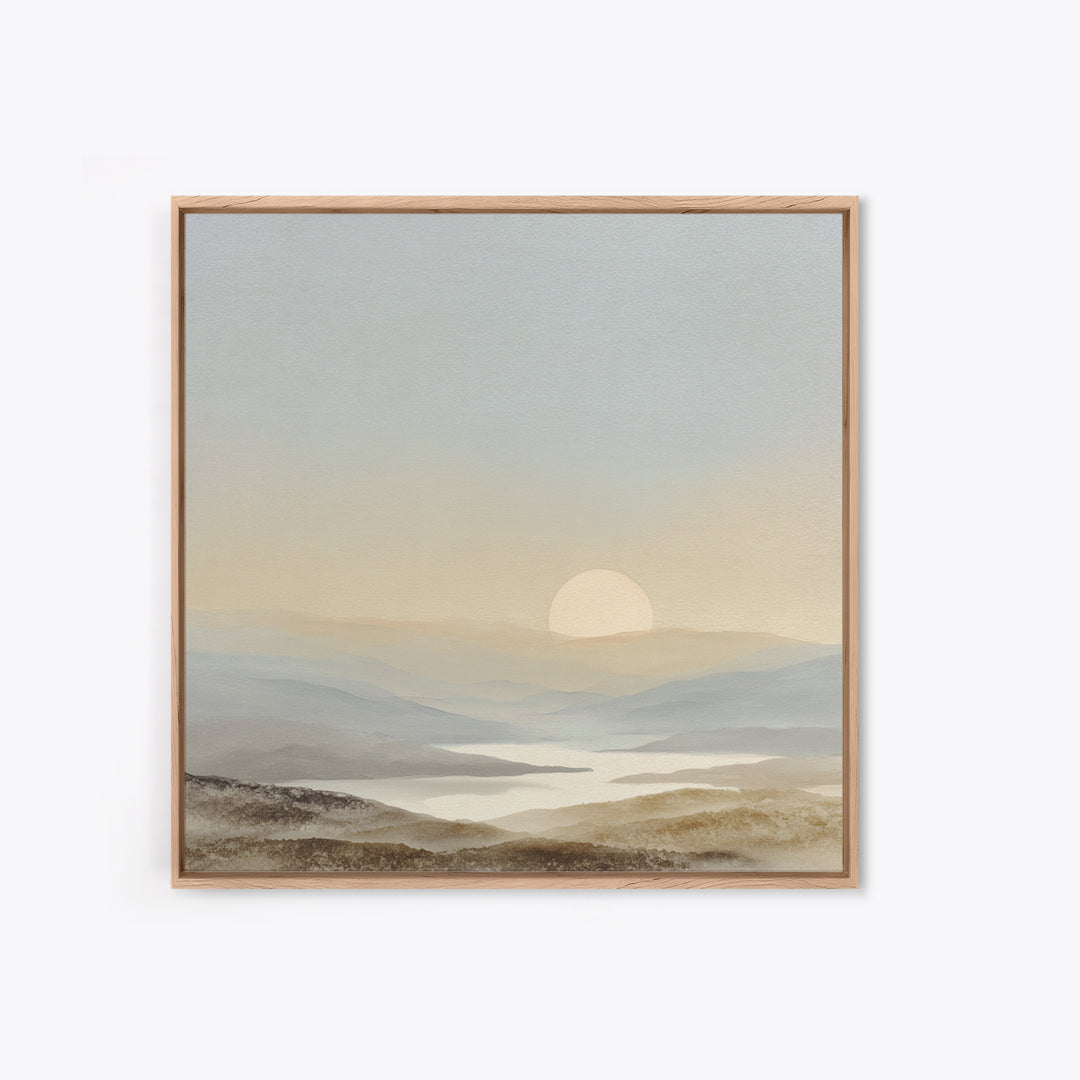 Soft Gradient Sunrise Framed Canvas Print, Dental Office Art, Tooth Art, Office Decor, Calm, Modern Decor, Fine Art Print, DOA-1x1-68