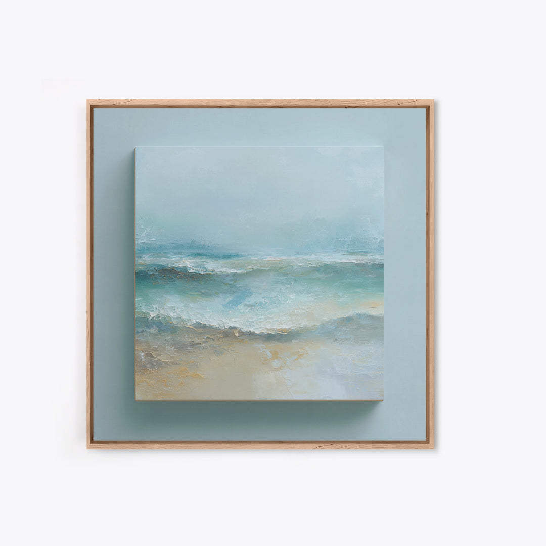 Calming Abstract Ocean Waves Framed Canvas Print, Dental Office Art, Dentist Art, Office Decor, Watercolor Art, Calm, DOA-1x1-73