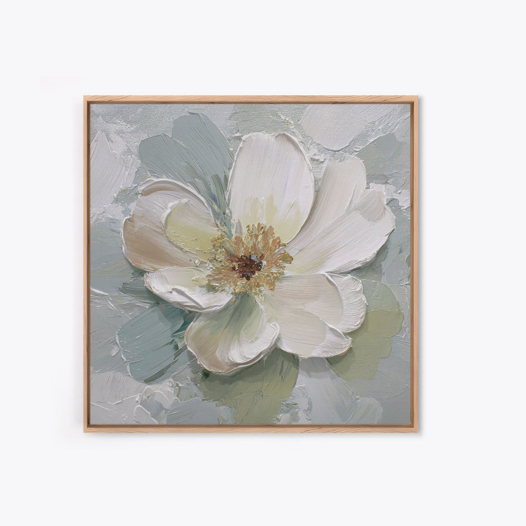 Sterile Modern Floral Painting Framed Canvas Print, Dental Office Art, Home Decor, Office Decor, Oil Painting, Calm, DOA-1x1-83