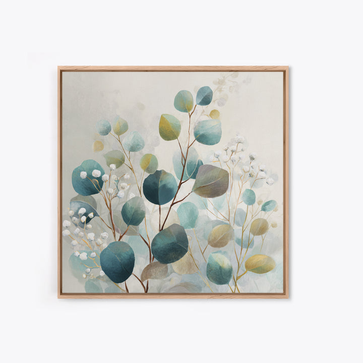 Soft Botanical Eucalyptus Print for Clean Atmosphere Canvas Print, Dental Office Art, Office Decor, Oil Painting, Calm, DOA-1x1-99