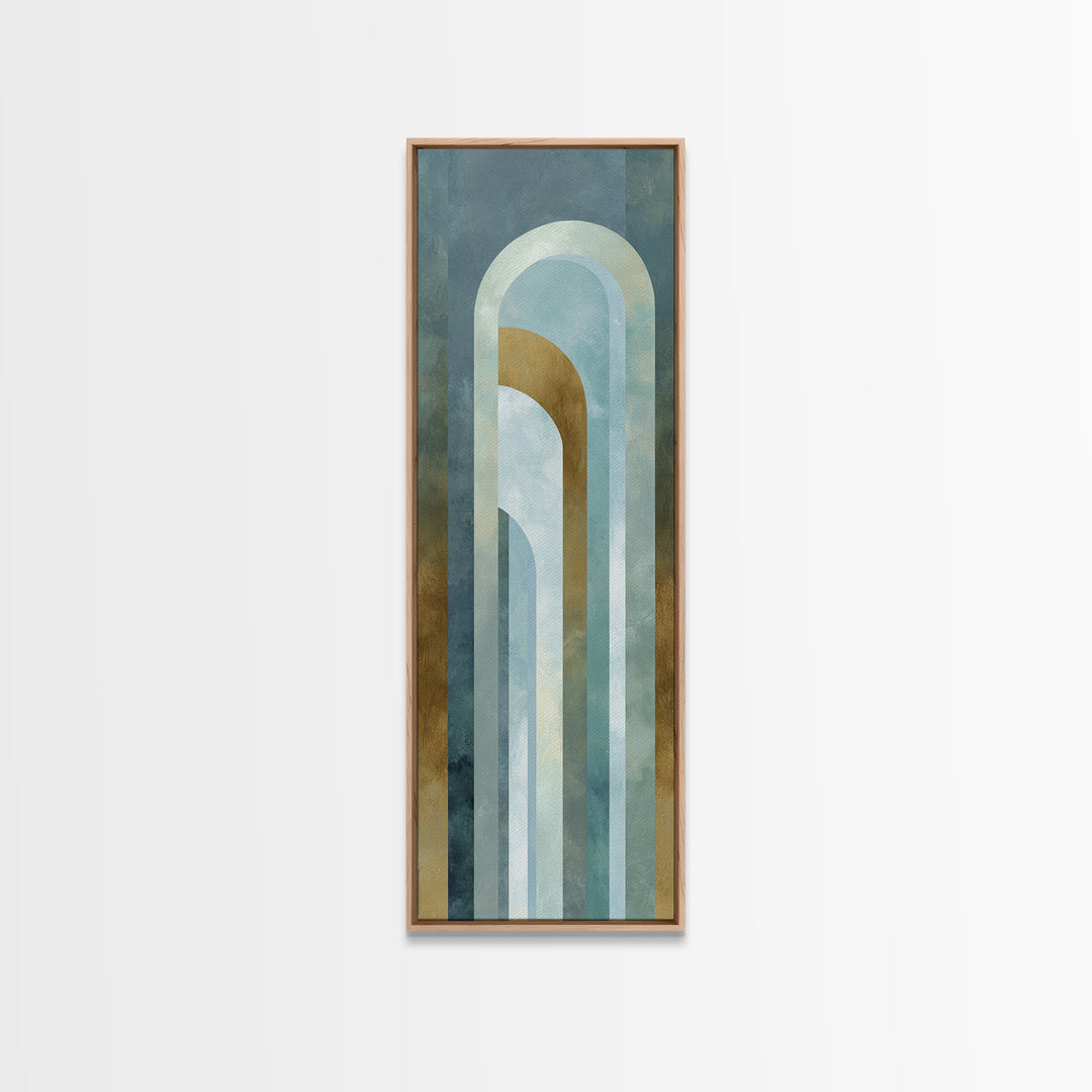Light Scandinavian Abstract Arches Framed Canvas Print, Dental Office Art, Dental Assistant, Office Decor, Abstract Art, Calm, DOA-1x3-29