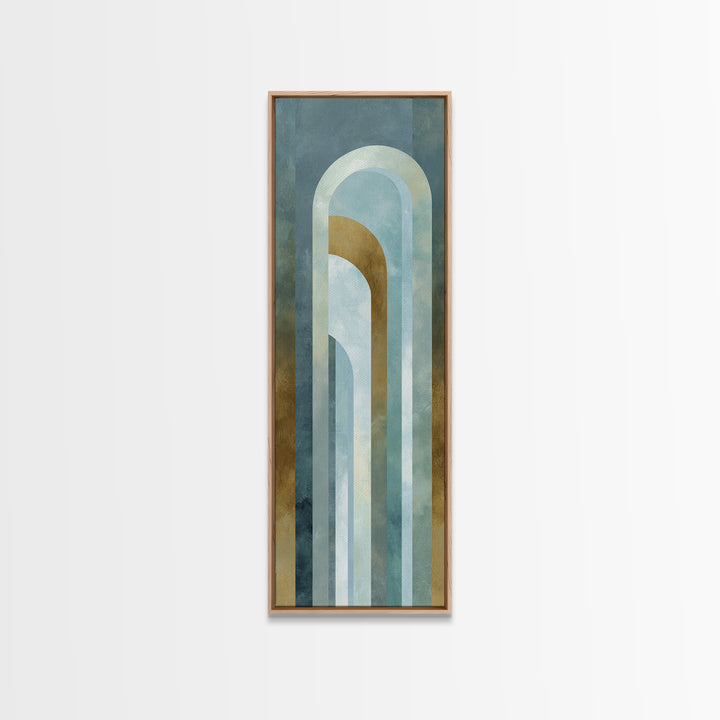 Light Scandinavian Abstract Arches Framed Canvas Print, Dental Office Art, Dental Assistant, Office Decor, Abstract Art, Calm, DOA-1x3-29