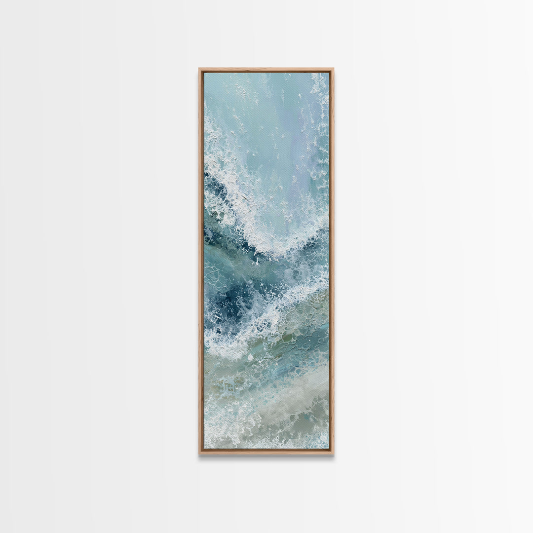 Calming Abstract Ocean Waves Canvas Print, Dental Office Art, Printable Digital, Office Decor, Oil Painting, Calm, DOA-1x3-37