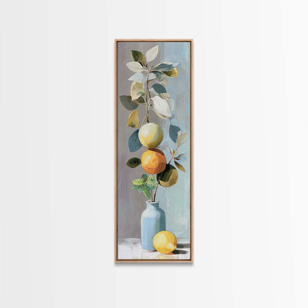 Fresh Citrus and Mint Still Life Canvas Print, Dental Office Art, Wall Decor, Office Decor, Fine Art, Calm, Contemporary Art, DOA-1x3-43