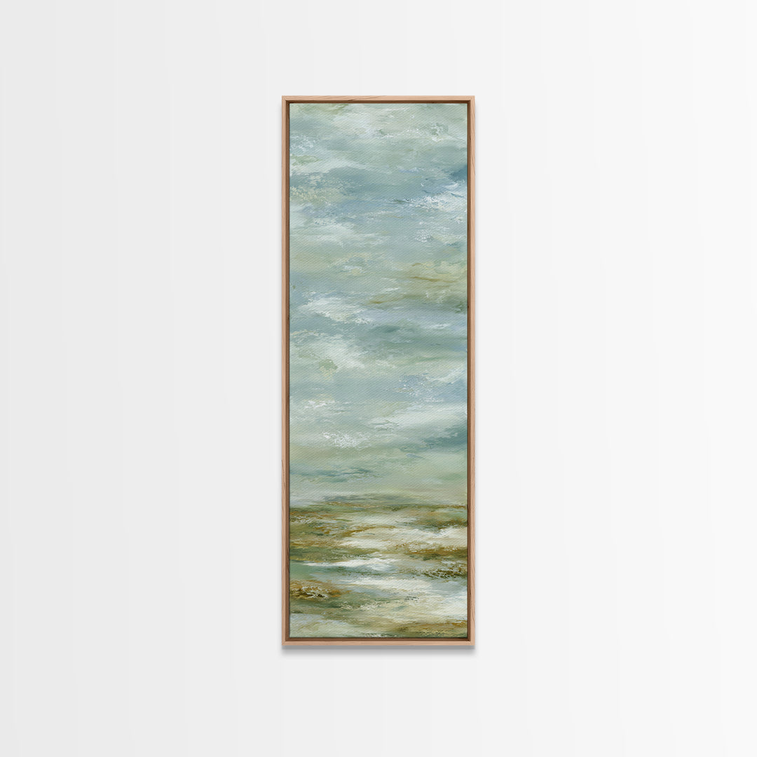 Peaceful Clouds over Open Meadow Framed Canvas Print, Dental Office Art, Dentistry Art, Office Decor, Fine Art, Calm, DOA-1x3-45