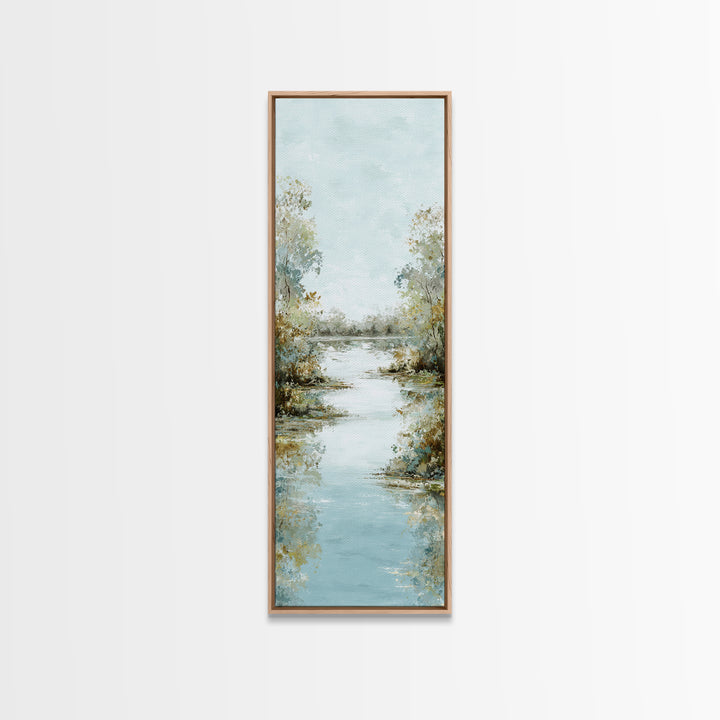 Sunlit Lake with Calming Reflections Canvas Print, Dental Office Art, Art Print, Office Decor, Fine Art, Calm, Unique Wall Art, DOA-1x3-51