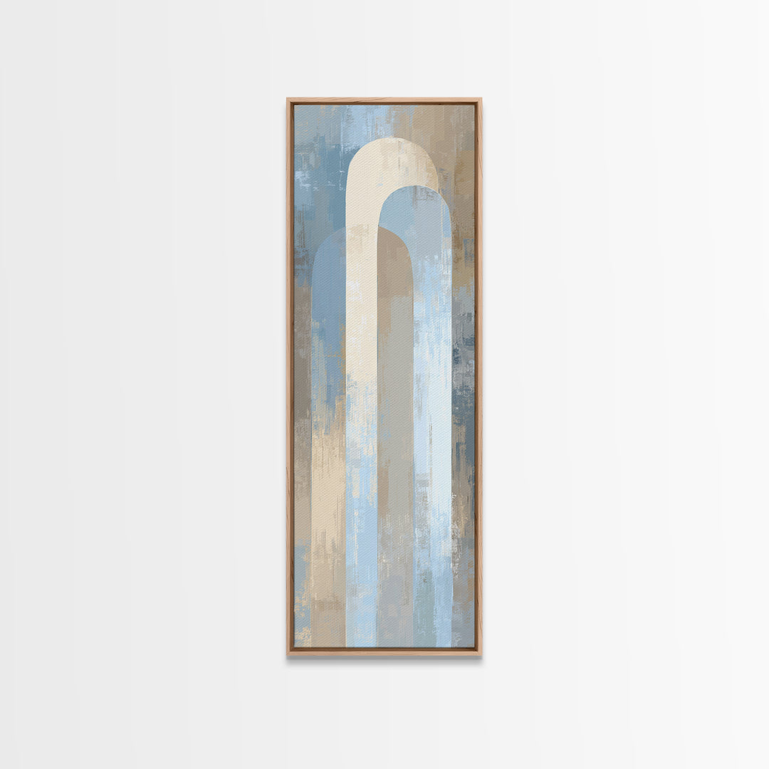 Light Scandinavian Abstract Arches Framed Canvas Print, Dental Office Art, Dental Assistant, Office Decor, Abstract Art, Calm, DOA-1x3-53