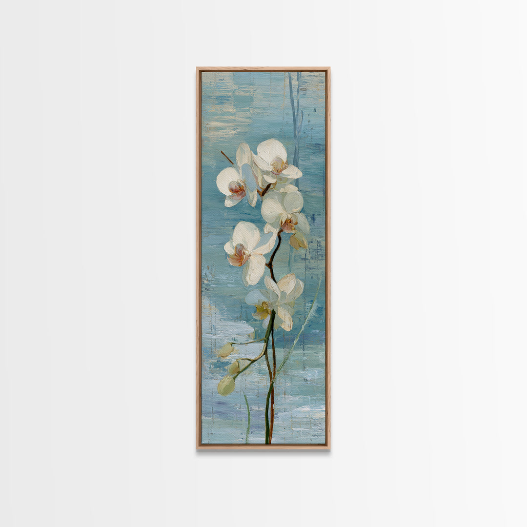 White Orchid on Stone Background Canvas Print, Dental Office Art, Art Print, Office Decor, Fine Art, Calm, Unique Wall Art, DOA-1x3-72