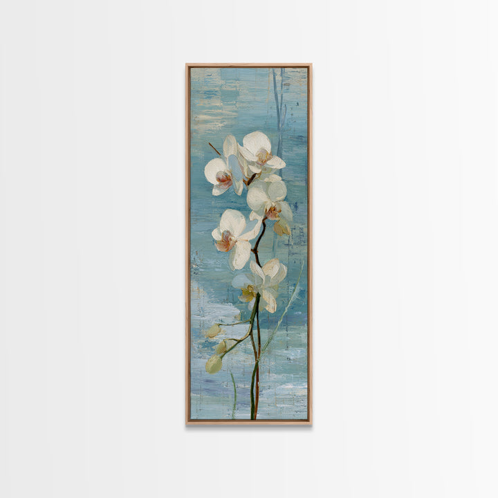 White Orchid on Stone Background Canvas Print, Dental Office Art, Art Print, Office Decor, Fine Art, Calm, Unique Wall Art, DOA-1x3-72