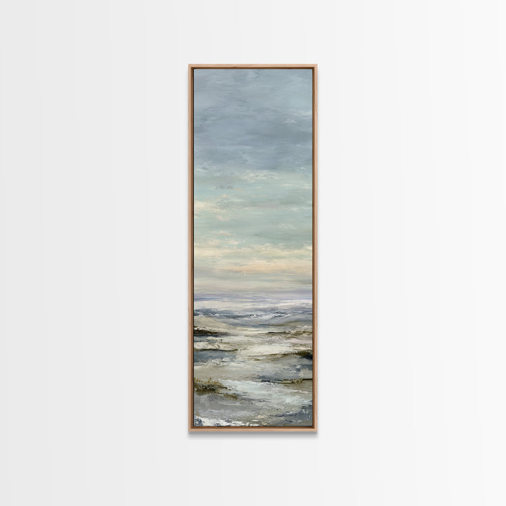 Soft Gradient Sunrise Framed Canvas Print, Dental Office Art, Textured Painting, Office Decor, Calm, Room Decor Aesthetic, DOA-1x3-80