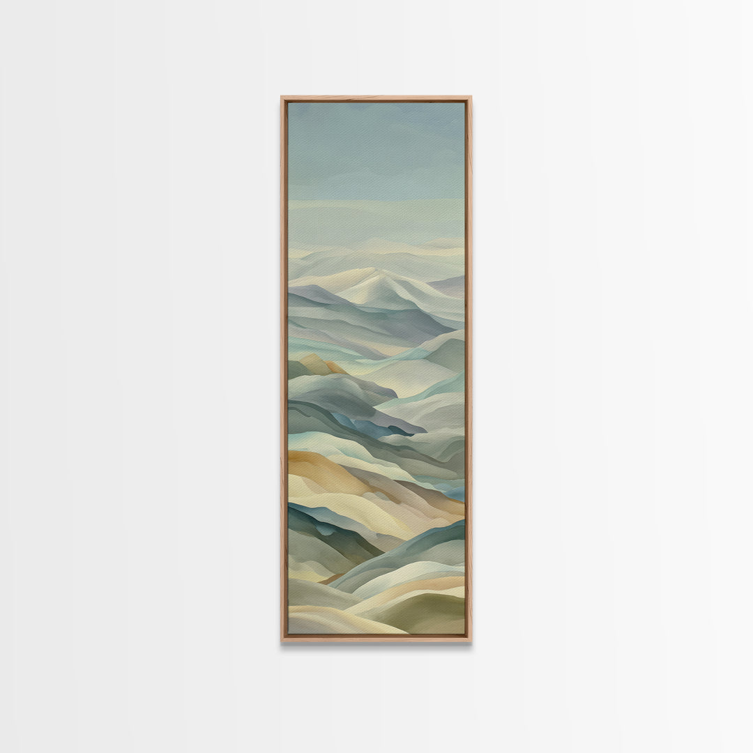 Gentle Mountain Landscape Canvas Print, Dental Office Art, Minimalist Decor, Office Decor, Fine Art, Calm, Motivational Poster, DOA-1x3-88