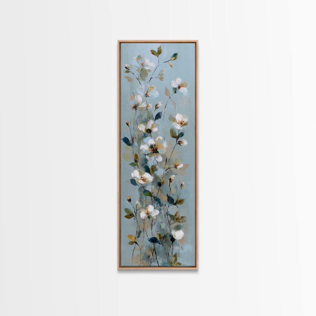 Sterile Modern Floral Painting Canvas Print, Dental Office Art, Office Decor, Oil Painting, Calm, Medical Office Decor, DOA-1x3-95