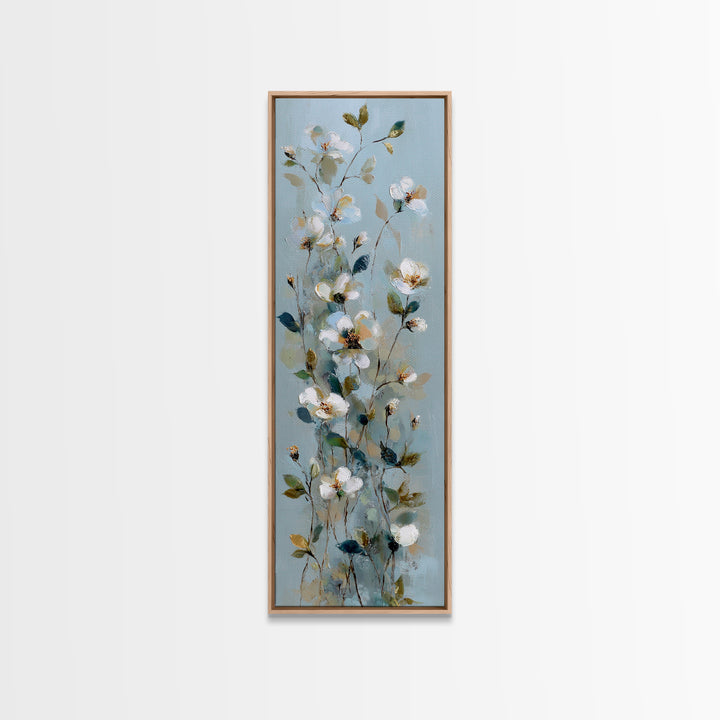 Sterile Modern Floral Painting Canvas Print, Dental Office Art, Office Decor, Oil Painting, Calm, Medical Office Decor, DOA-1x3-95